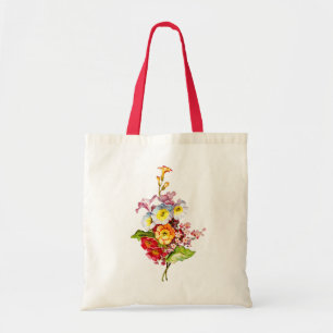 Farbenprächtige Primrose Bouquet Vintage Blumenstr Tragetasche