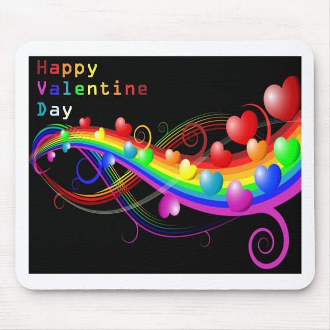 farbenprächtiges Valentin Mousepad (Vorne)
