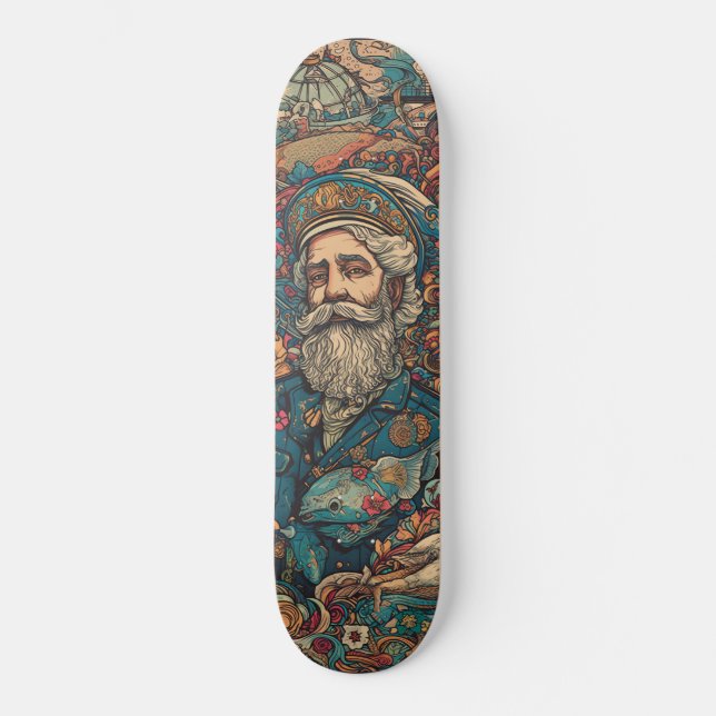 Farbenpsychedelischer Nemo Skateboard (Vorderseite)