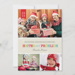 Farbenreich Foto Weihnachtskarte Feiertagskarte<br><div class="desc">Moderne Weihnachtskarten,  die Sie mit Ihrem Text und vier Ihrer Fotos angepasst werden kann. Besuchen Sie die Origami Prints Speicher für mehr Feiertagskartenentwürfe.</div>