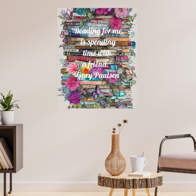 Farbenreiche Bücher Poster (Wohnzimmer 3)