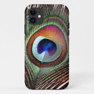 Farbenreiche Kupfer-Pfauenfeder iPhone 11 Hülle