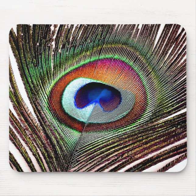 Farbenreiche Kupfer-Pfauenfeder Mousepad (Vorne)