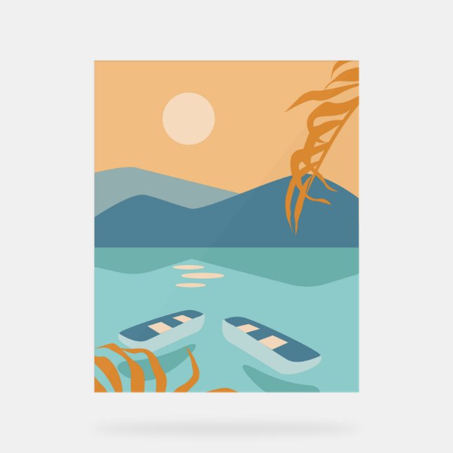 Farbenreiche Landschaft Acrylschild (Vorderseite)