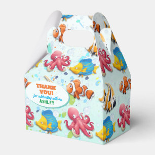 Farbenreiche Unterwasser-Kindergeburtstagsfeier Geschenkschachtel