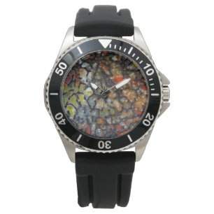 Farbenreicher Dinosaurierknochen Armbanduhr
