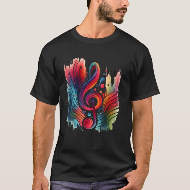 Farbenreicher Violinschlüssel - Musiker oder Musik T-Shirt (Vorderseite)