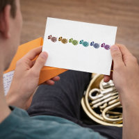 Farbenreiches Französisches Horn Pop-Art-Messing