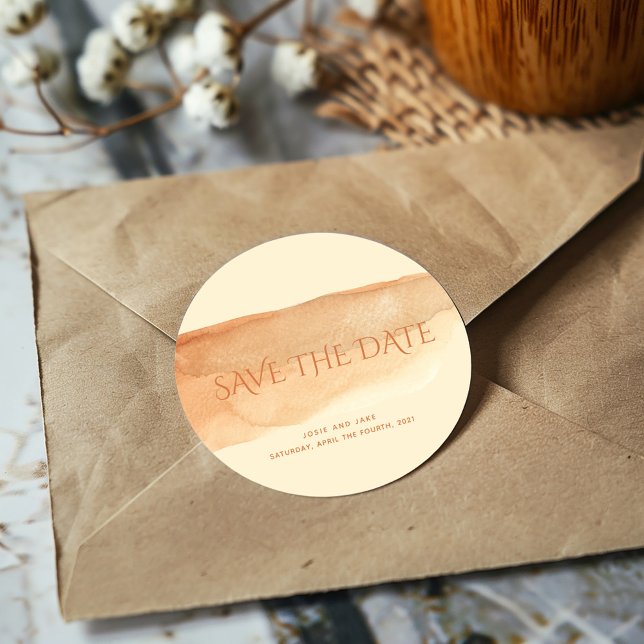 Farbenreinigung Save the Date Runder Aufkleber (Von Creator hochgeladen)