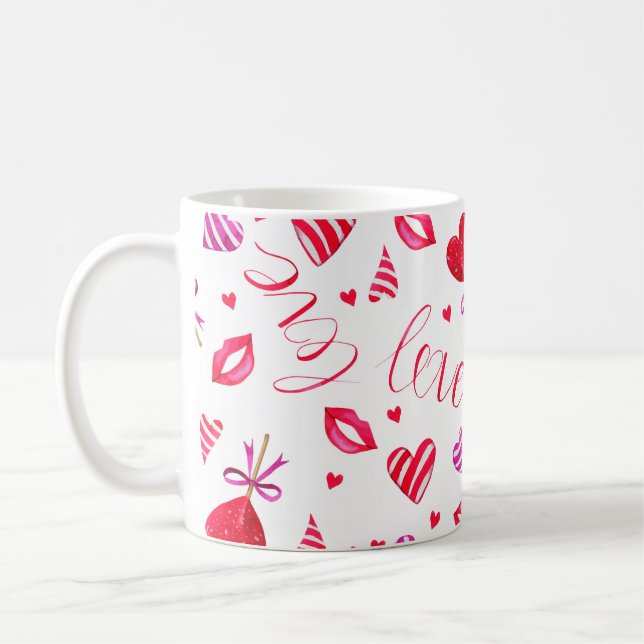 Farbenromantisches Muster Kaffeetasse (Links)