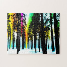 Farbenschlupf durch den Schwarzwald der Silhouette Puzzle