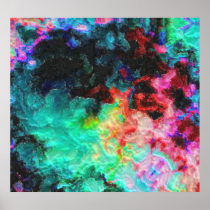 Farbenspiel: Abstrakte Aquarellkunst Poster