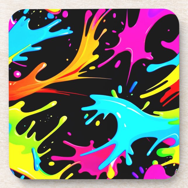 Farbenspiel: Abstrakte Kunst Getränkeuntersetzer (Vorderseite)