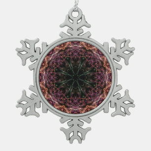 Farbenspiel Kaleidoskop Schneeflocken Zinn-Ornament