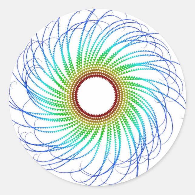 Farbenspirale Runder Aufkleber (Vorderseite)
