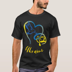 Farbensymbolik der Ukraine-Fahne Friedenstauben un T-Shirt