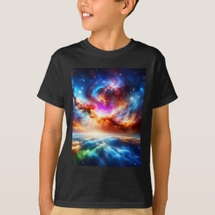 Farbenvoller Nebel Außerhalb Weltraumgalaxie Aufkl T-Shirt