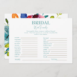 Farbenvolles Brautparty mit Blumenmuster Einladung