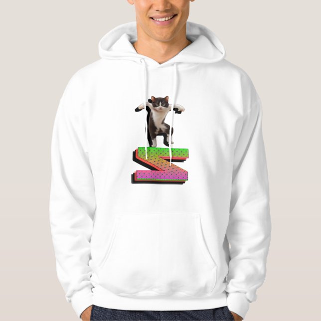 Farbenvolles digitales Design Männergrundgedeckte Hoodie (Vorderseite)