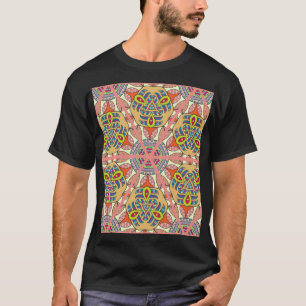 Farbenvolles Dreieck-Flickwerk, handgezeichnet Kun T-Shirt