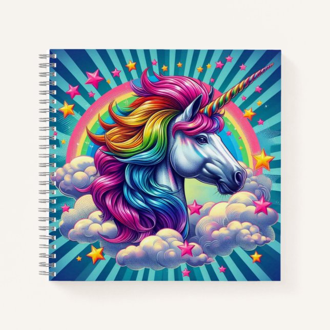 Farbenvolles Einhornheft! Notizbuch (Vorderseite)