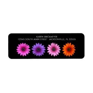 Farbenvolles Gerber Daisy Return Label