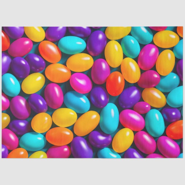 Farbenvolles Jelly Bean Art Tissue Paper Seidenpapier (Vorderseite)