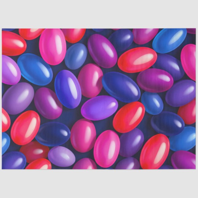 Farbenvolles Jelly Bean Art Tissue Paper Seidenpapier (Vorderseite)