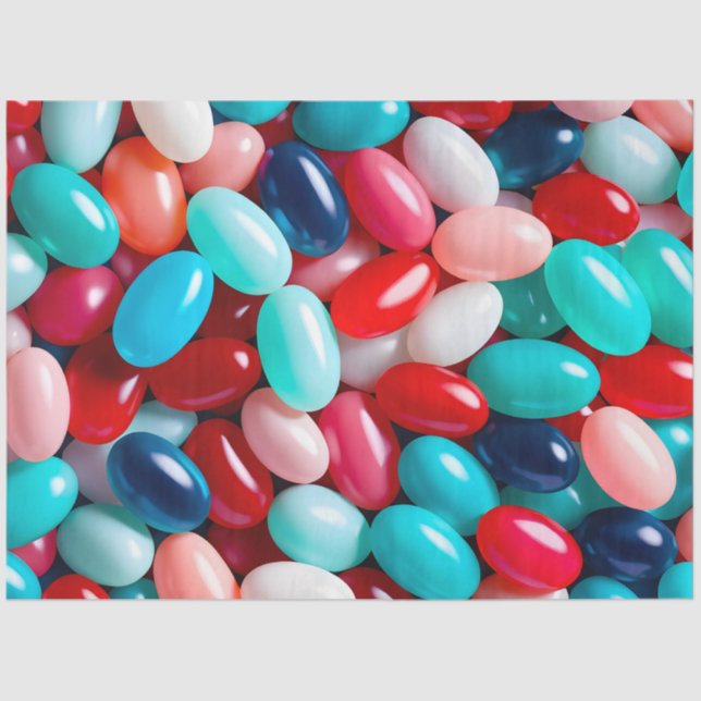 Farbenvolles Jelly Bean Art Tissue Paper Seidenpapier (Vorderseite)
