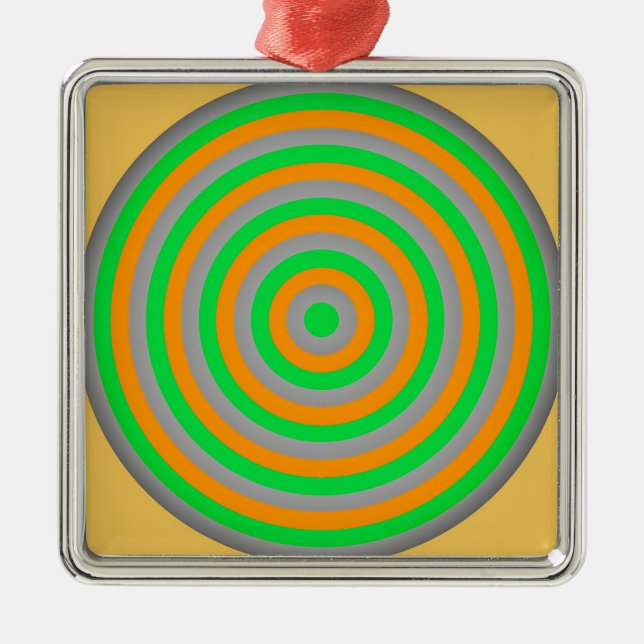 Farbenvolles, konzentrisches Circle Design Ornament Aus Metall (Vorne)
