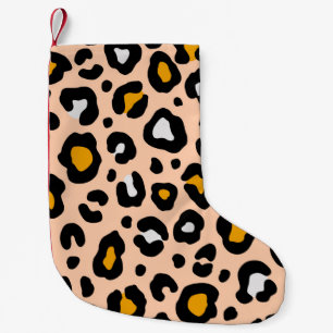 Farbenvolles Leopardenmuster, nahtlos. Modedesign Kleiner Weihnachtsstrumpf