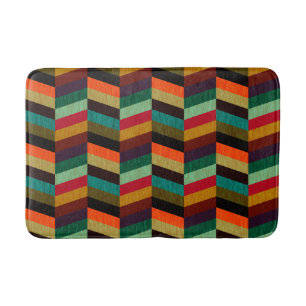 Farbenvolles, mehrfarbiges Herringbone-Muster Badematte