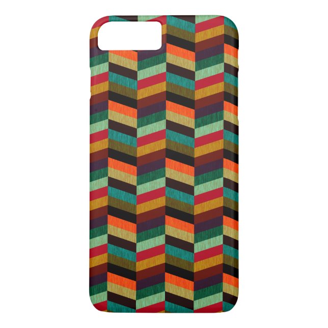 Farbenvolles, mehrfarbiges Herringbone-Muster Case-Mate iPhone Hülle (Rückseite)