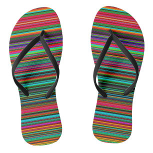 Farbenvolles, mehrfarbiges Muster Flip Flops