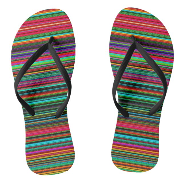 Farbenvolles, mehrfarbiges Muster Flip Flops (Fußbett)
