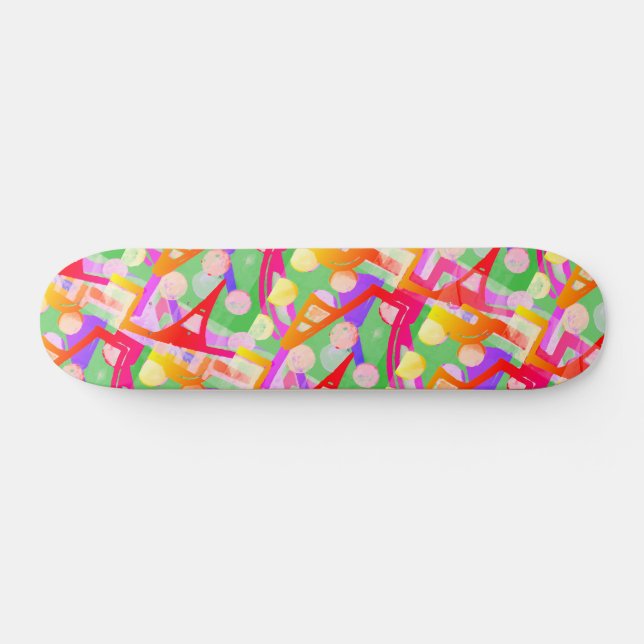 Farbenvolles, mehrfarbiges Muster Skateboard (Horizontal)