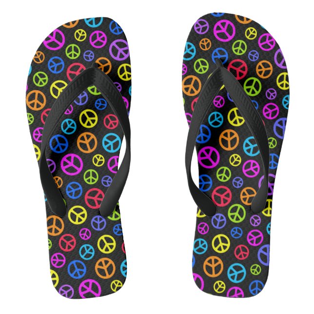 Farbenvolles Muster des Friedenssymbol Flip Flops (Fußbett)