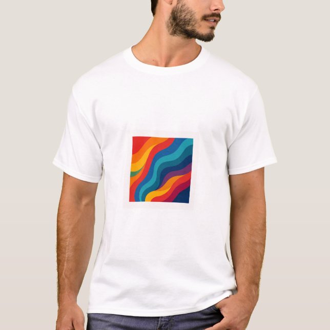 Farbenvolles, quadratisches abstraktes Design. T-Shirt (Vorderseite)