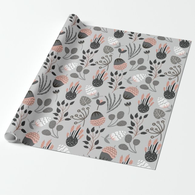 Farbenvolles Sommermuster Geschenkpapier (Ungerollt)