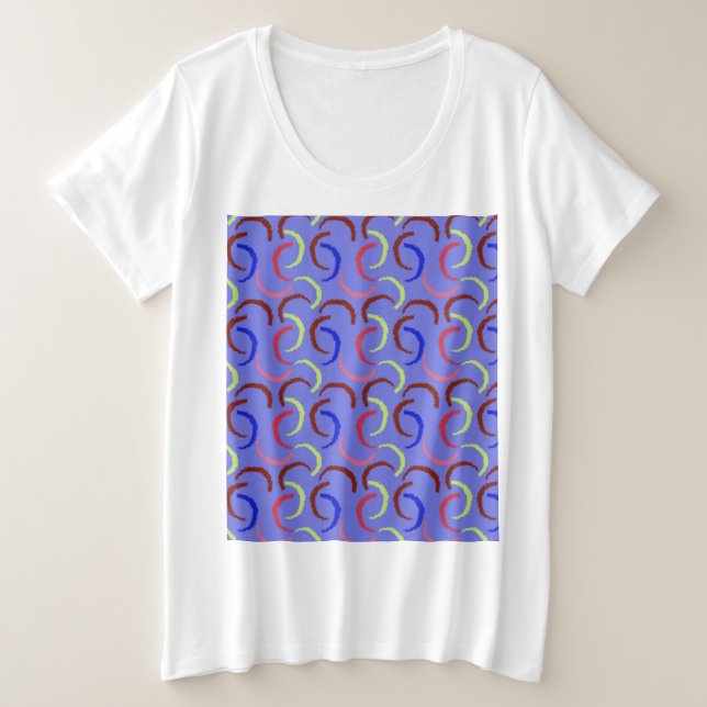 Farbenvolles Sommermuster Große Größe T-Shirt (Design vorne)
