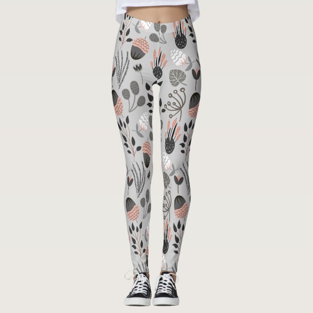Farbenvolles Sommermuster Leggings (Vorderseite)