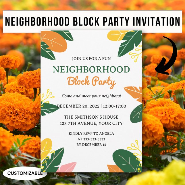 Farbenvolles Summer Neighbhood Block Party Einladung (Von Creator hochgeladen)