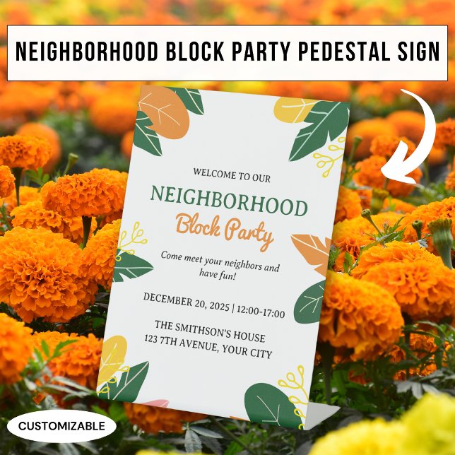 Farbenvolles Summer Neighbhood Block Party Sockelschild (Von Creator hochgeladen)