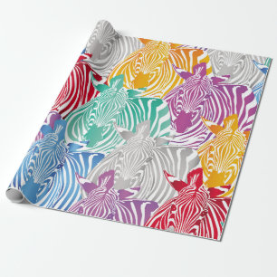 Farbenvolles zebranahes Muster. Wildtierlehrling Geschenkpapier