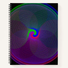 Farbenvolles, zentriertes geometrisches SpiralNote Notizbuch