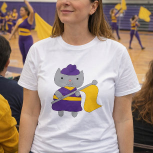 Farbenwache Marching Band Katze Lila Gelb Gold T-Shirt