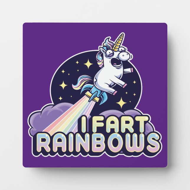 Farbeunicorn - Funny Unicorn - I Furz Rainbows Fotoplatte (Vorderseite)