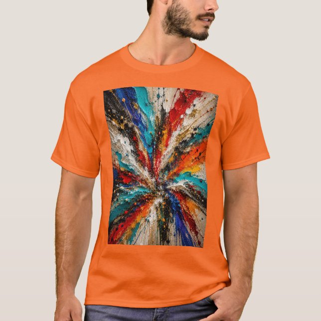 Farbexplosion 3D T-Shirt (Vorderseite)