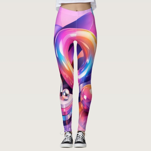 Farbexplosion Abstract Leggings (Vorderseite)