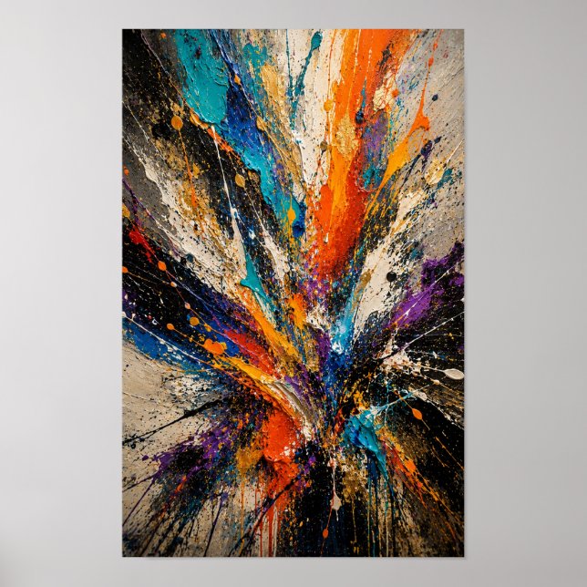 Farbexplosion Abstract  Poster (Vorne)